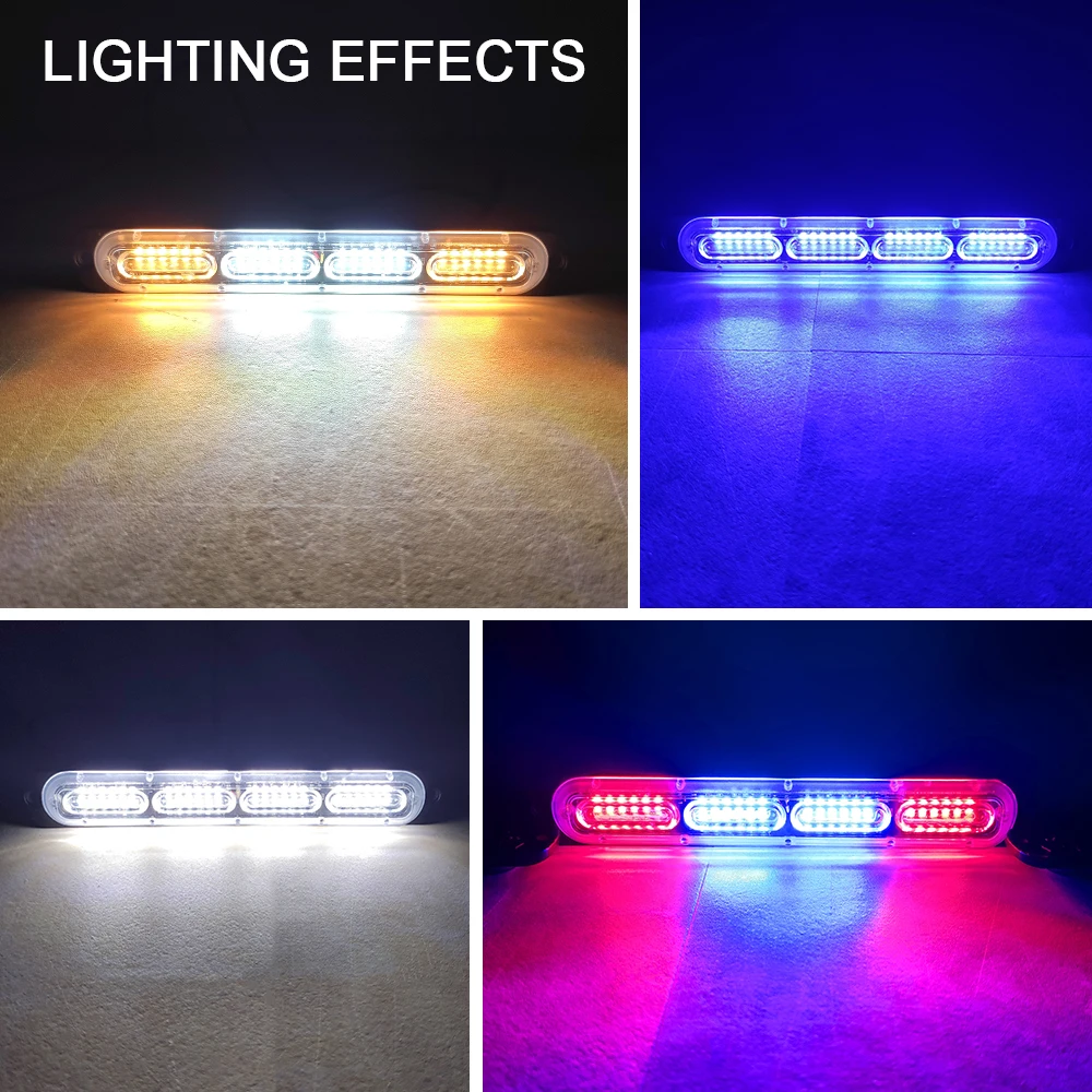 

2PCS Ultra-Thin 24 LED Auto Emergency Light For Car Warning 18 Flashing Mode Firemen Police Ambulance Police Strobe Lightbar