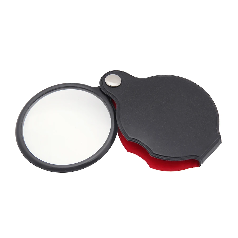 Портативный лупа мини кожаное раскладное 50 мм кожаный чехол Live Лупа с ручкой