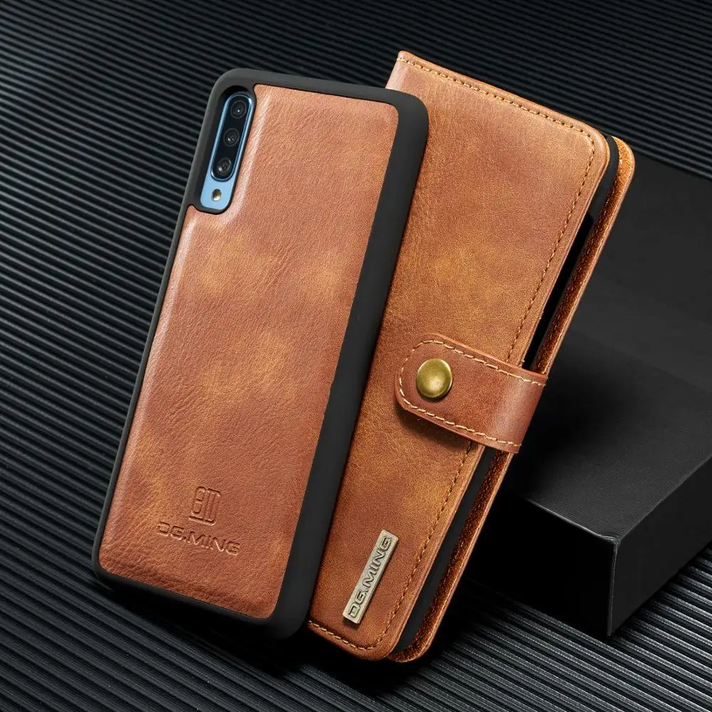 Откидной Чехол для samsung Galaxy A70 A50 A40 A30 A20 A10 Магнитный класса люкс из искусственной
