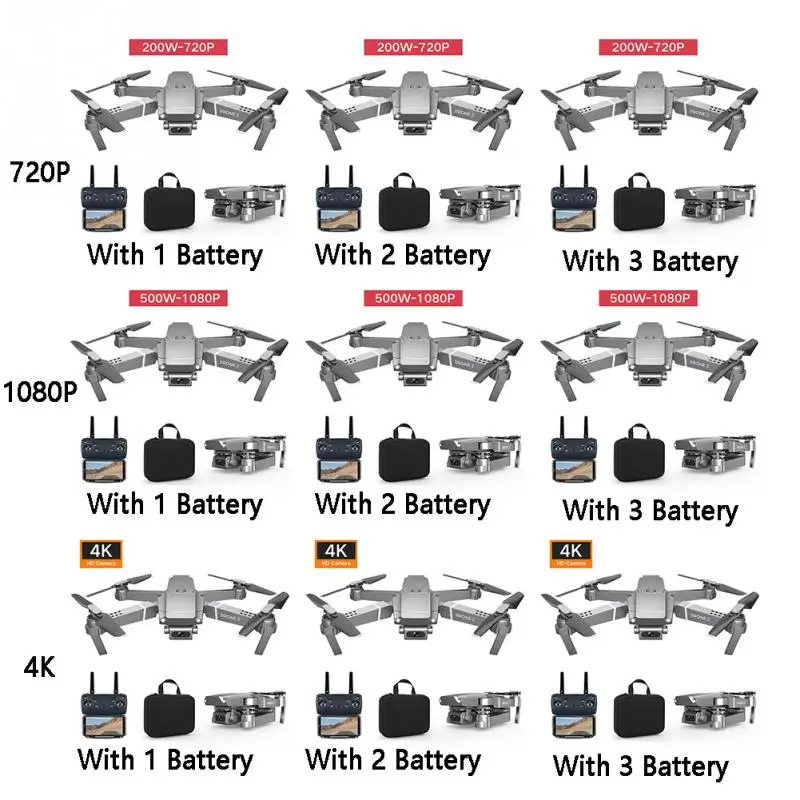 2020 Новый E68 WIFI FPV мини Дрон с широким углом HD 4K 1080P камера режим удержания высоты RC