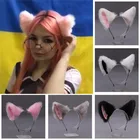 Мультяшные кошачьи уши для волос; Повязка для волос; Лисий мех носки с ушками и изображением котика, косплей повязки на голову; Аксессуары для волос для женщин для девочек в стиле 