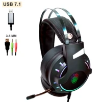 usb 7 13 5mm wired music gaming headphones headsets with microphone stereo game earphones anti noise bass rgb light for pc ps4