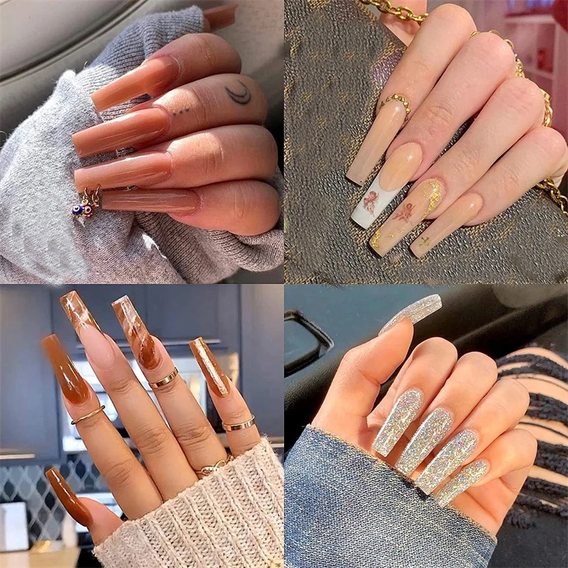 

120pcs Extra Long Coffin False Nail Tips For Manicure Nail Art Decoration Tools Artificial Acrylic Fake Nails Press On Nails Hot