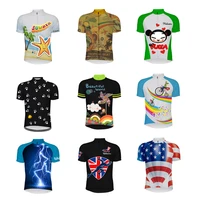 breathable unisex white cartoon dog cycling jersey spring anti pilling eco friendly bike clothing road team bicycle wear shirts