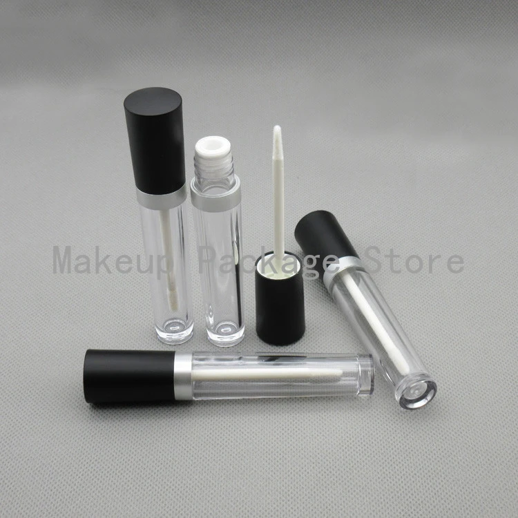 50pcs/lot 7.5ml Empty Clear Cosmetic Mascara Tube DIY 6ml Lip Gloss Bottles with Black Cover Balm Pipe Shell Travel Vials | Красота и