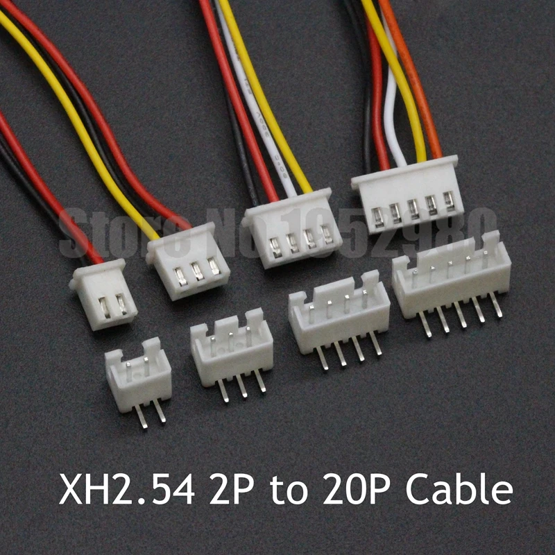 Коннектор для кабеля JST XH2.54 2 54 мм штекер 2/3/4/5/6/7/8/10/12/14/20 26AWG 300 гнездовой кабель +
