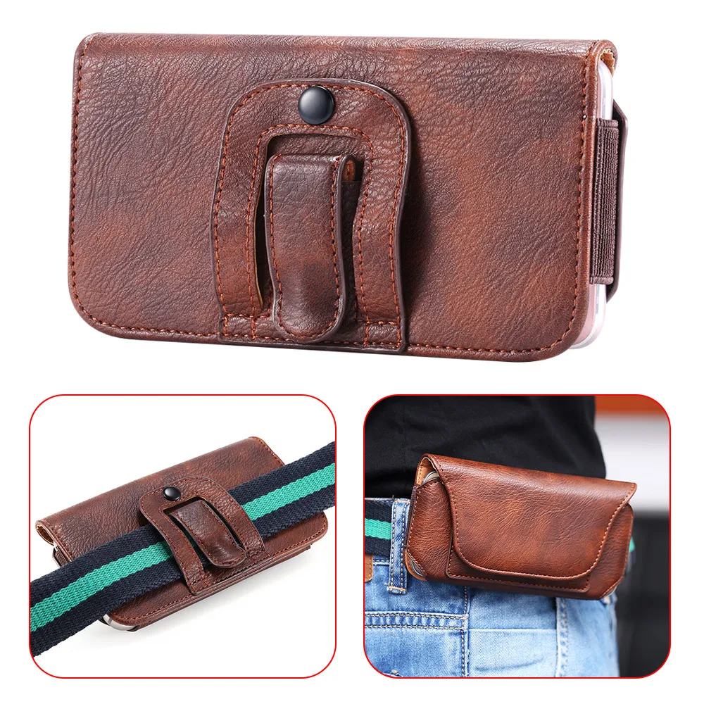 KISSCASE Pouch Leather Belt Phone Case for Samsung Galaxy A50 iPhone XR X 7 11 Redmi note7 8 Cases Card Holder Bag Holster | Мобильные