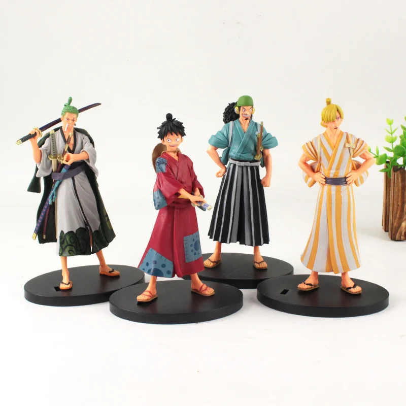 

4 шт./компл. 17-18 см, Luffy Sanji Usopp Zoro, ПВХ экшн-фигурка, модель, игрушки, кукла