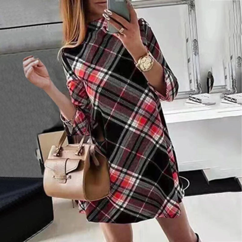 

New women's fashion trendy long-sleeved printed women's dress