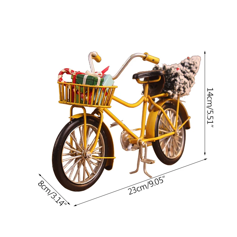 

Christmas Bike Decoration Figurines Handmade Metal BIke Crafts Miniature Model Ornament Home Decoration Accessories Kids Gifts