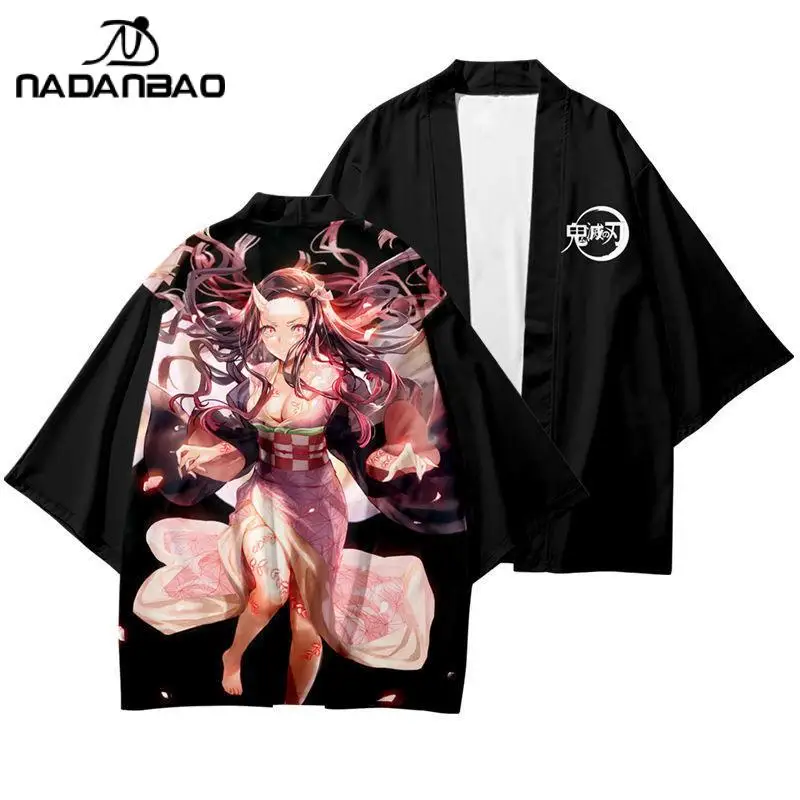 

Japan Anime Demon Slayer Fashion Tanjiro Samurai Kimono Child Cute Cosplay Tops Blouse Autumn Casual Adult Haori Clothes Unisex