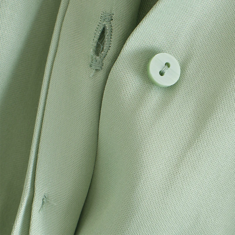 Женское платье-рубашка с отложным воротником ZA однотонное зеленое платье миди