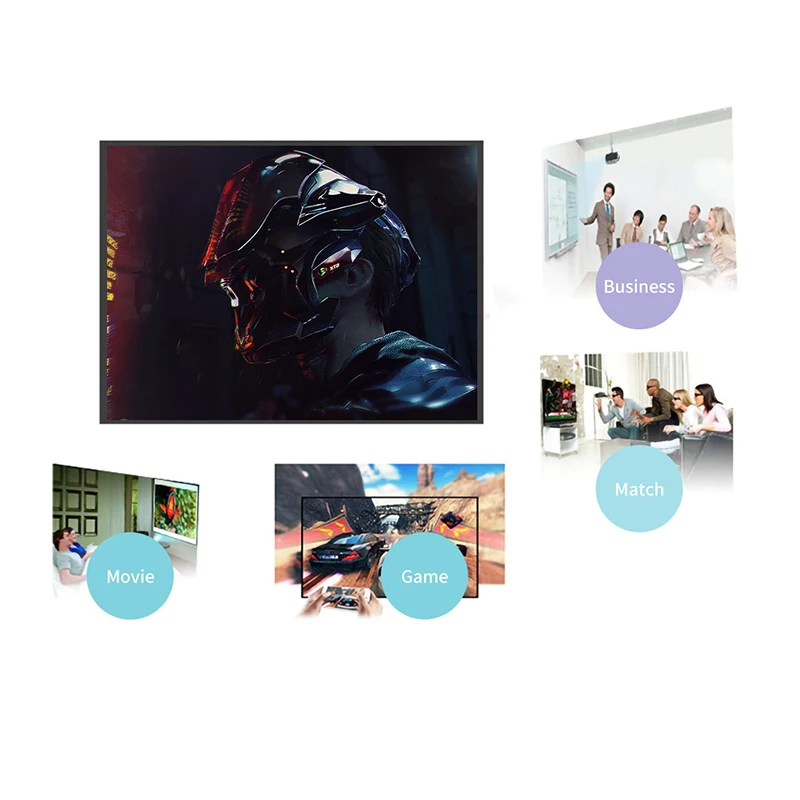 

Portable Foldable Projector Sn 16:9 HD Outdoor Home Cinema Theater 3D Movie 150 Inch