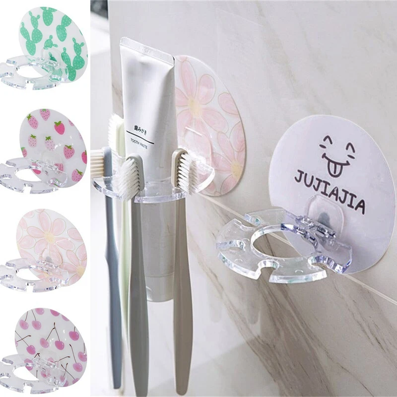 

1 Pc Cute Toothbrush Holder Wall Holder Toothpaste Shaver Storage Rack Bathroom Accessories Bathroom Organizer Home Decor