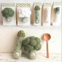 broccoli cauliflower vegetables wool needlepoint kit wool felt needle felting decoration craft needlecraft diy handmade