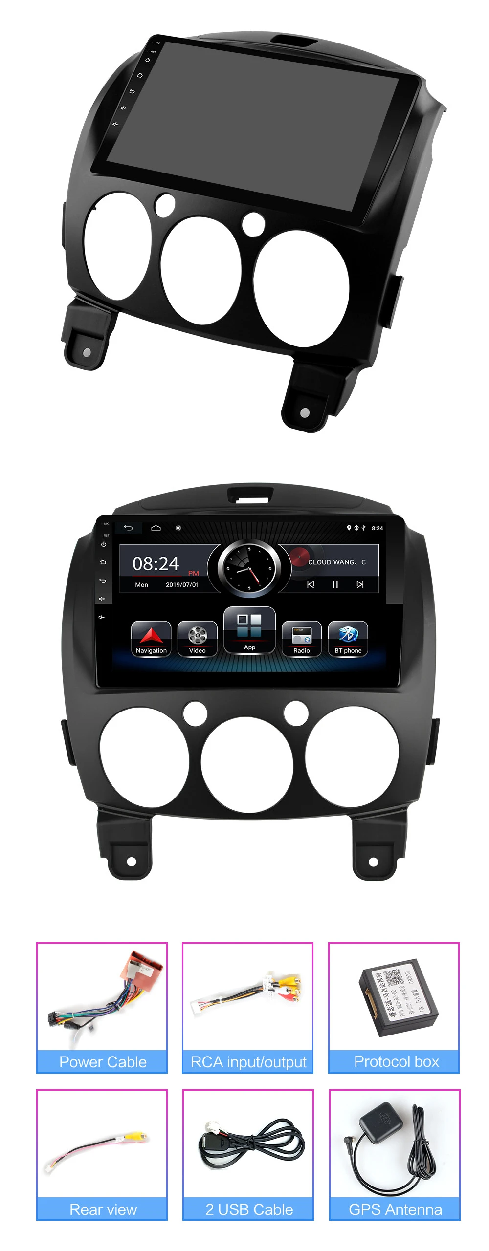 Android 9,0 автомобильный gps-навигатор для Mazda 2 Jinxiang DE Third generatio 2007 2008 2009 2010 2011- Автомобильный Радио мультимедийный плеер