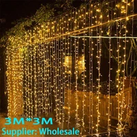 3x3m led icicle string lights christmas fairy lights garland outdoor home for weddingpartycurtaingarden decoration