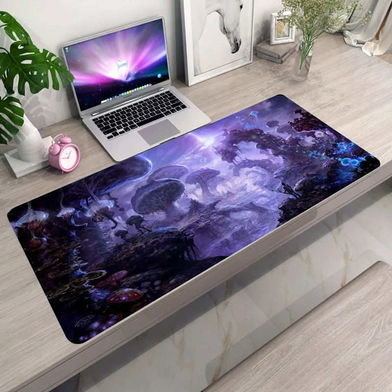 

MRGLZY Purple Notepad Computer Desk Accessories Game Console Table Carpet Big Mouse Pad Keyboard Computer Work Pad Gamer
