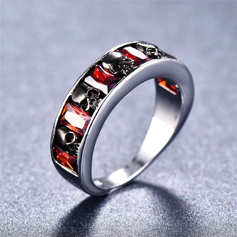 Новинка 2020 украшения в стиле панк Череп рубины роды Рождественская вечеринка