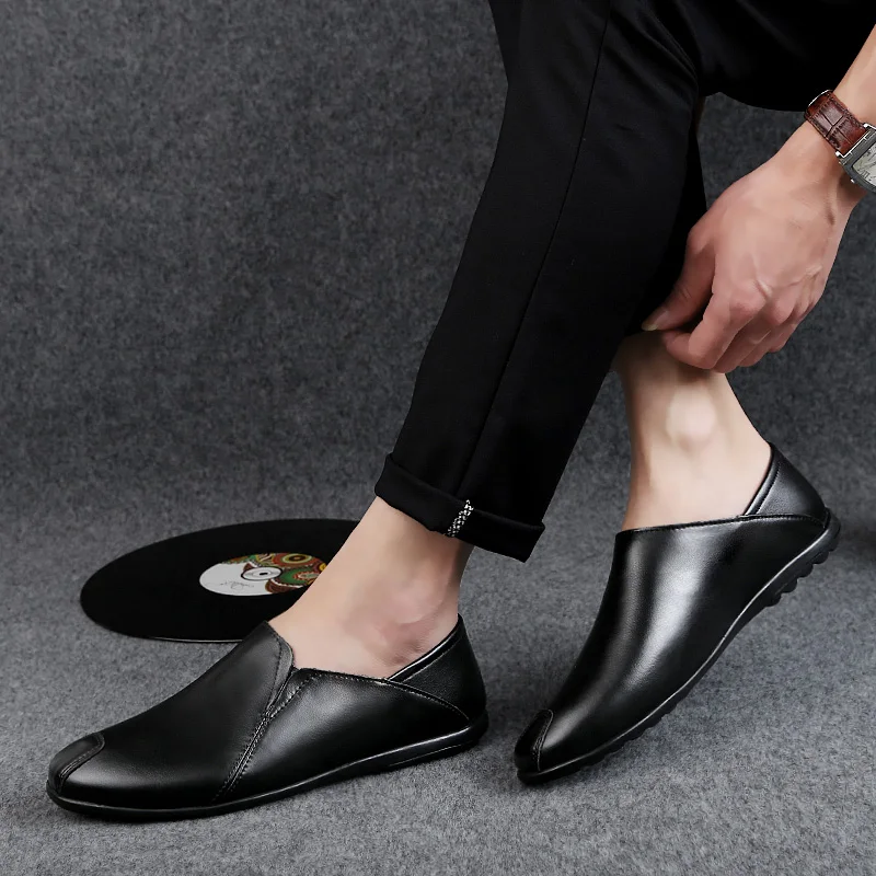 

Мужские повседневные туфли на плоской подошве, повседневные мужские кожаные туфли, Мужская модная повседневная мужская обувь, мужские туфл...