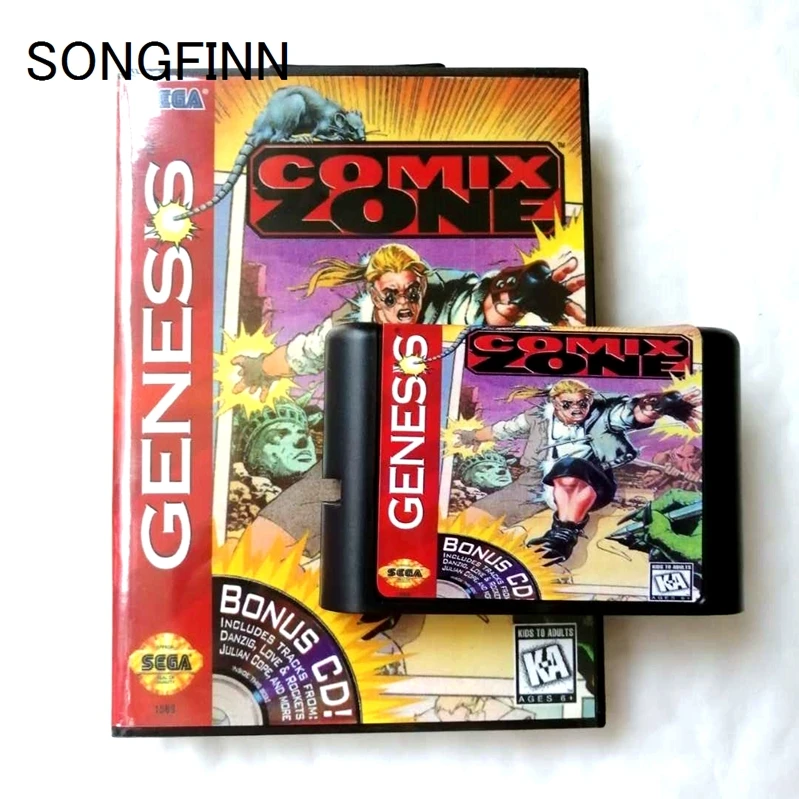 16 бит MD карта памяти с коробкой для sega Mega Drive Genesis Megadrive Comix Zone|Картриджи| |