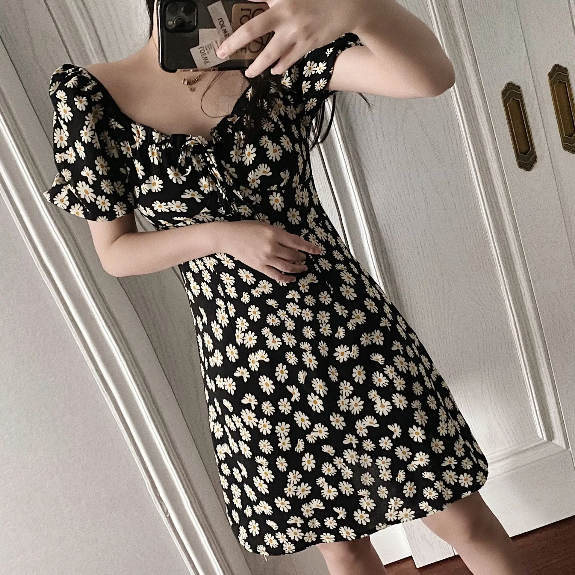 Женская футболка с V образным вырезом и коротким рукавом|Женские платья| |