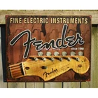 Металлический жестяной знак Fender, студийная гитара Stratocaster Bass Music Tin Sign 8x12 дюймов