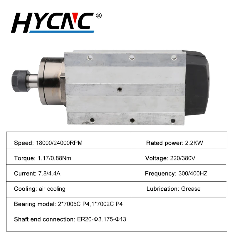 Квадратный электродвигатель шпинделя с воздушным охлаждением 220 кВт в фланцем