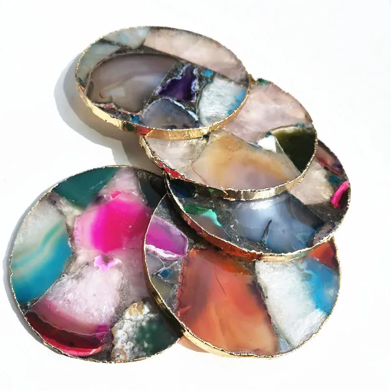 80 90 мм натуральные Сращенные каменные ломтики золотой край минеральный кристалл