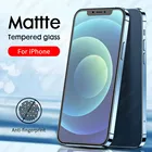 Матовое закаленное стекло для iPhone 12, 11 Pro Max, 12 Mini, полноэкранная защита для IPhone XS Max, XR, X, 8, 7, 6 Plus, SE, матовое стекло