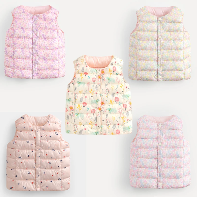 Детский хлопковый жилет на пуху теплая куртка для мальчиков и девочек осень зиму