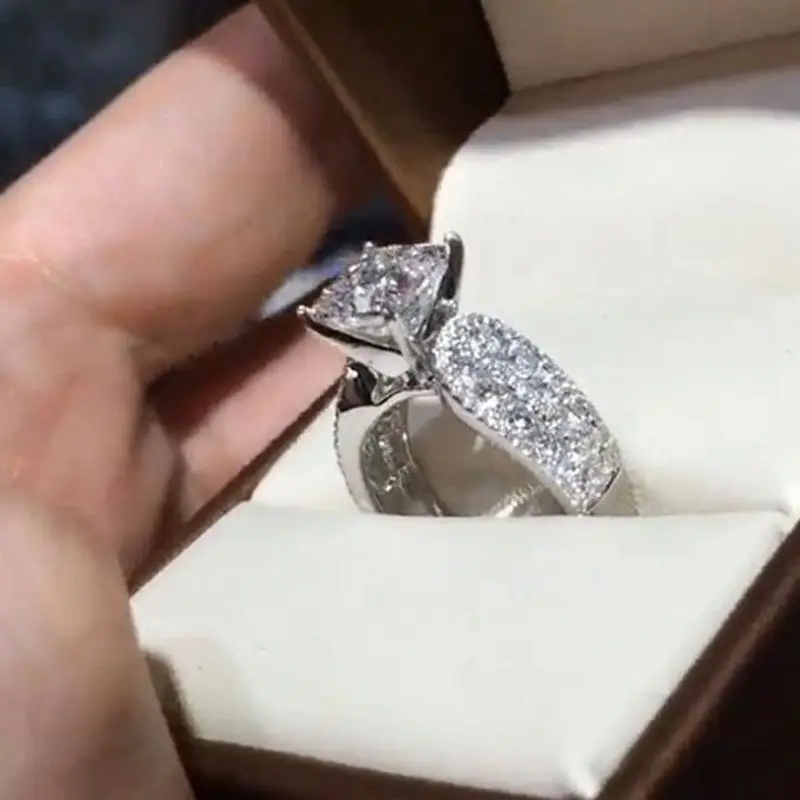 

Wong Rain 925 Sterling Silver Created Moissanite Wedding Engagement Luxury White Gold Rings Fine Jewelry Wholesale Dropshipping