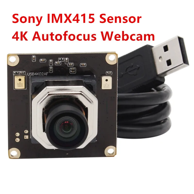 Веб камера с автофокусом 4K USB HD 3840x2160 CMOS Sony IMX415 Mini 38*38 мм плата для Windows Android Linux