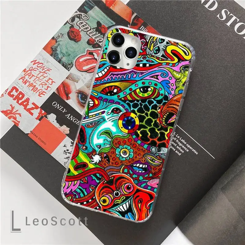 

Colourful Psychedelic Trippy Art Phone Cases For iphone 12 5 5s 5c se 6 6s 7 8 plus x xs xr 11 pro max mini