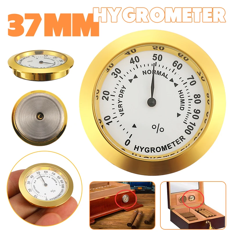 Mosaic Hygrometer 37mm Moisture Meters Cigar Accessories Tobacco Pointer for Humidor Smoking Humidity Sensitive Gauge | Дом и сад
