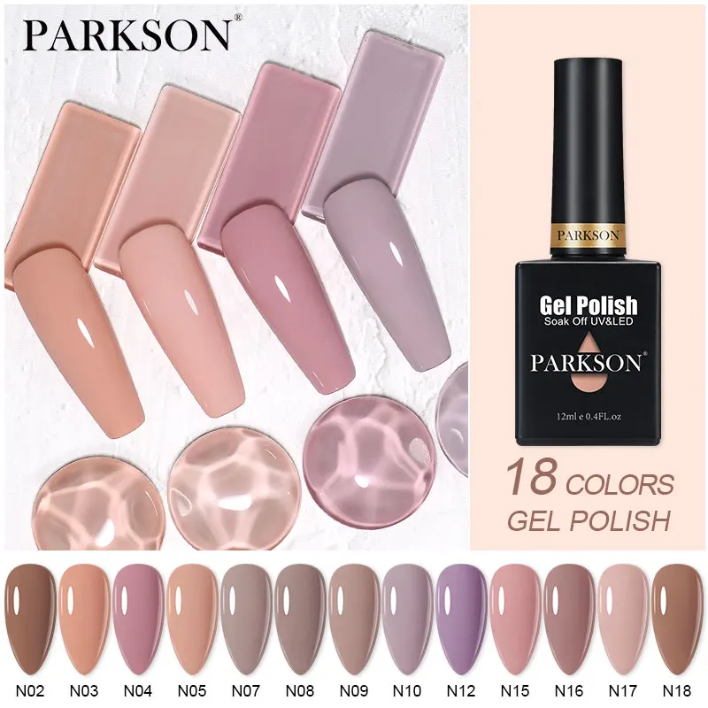 

Parkson 12ml Pink Nude White Colors Gel Varnish Semi Permanent Soak Off UV Gel Nail Polish Hybrid Varnish Nails Art Manicure