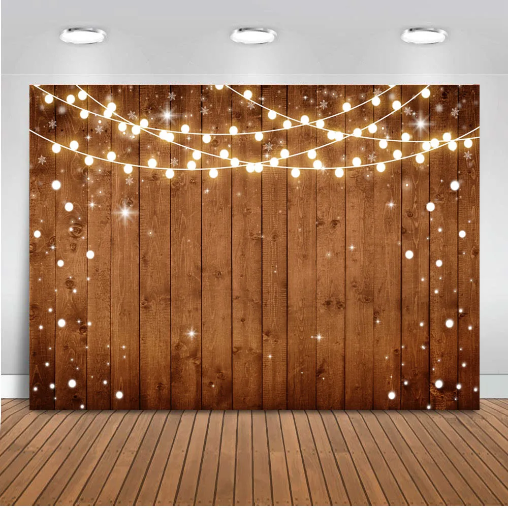 

Wedding Backdrop For Photography Bridal Shower Background For Photo Studio Wooden Floor Glitter Light Photocall Boda Background