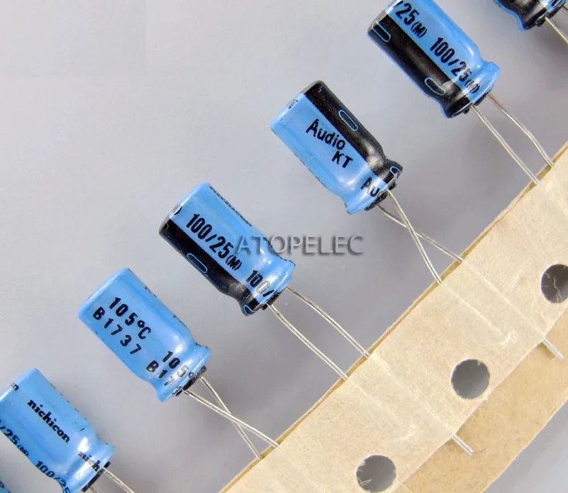 10 шт. Nichicon Audio Series 100 мкФ/25 V электролитические конденсаторы Hi Fi аудио|audio|audio electrolytic