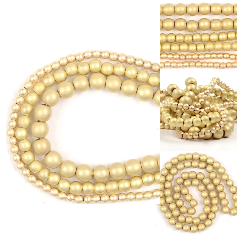 

Тусклые Полированные Бусины Из Натурального Гематита 9K золота Круглые круглые бусины Круглые бусины для самостоятельного изготовления юв...