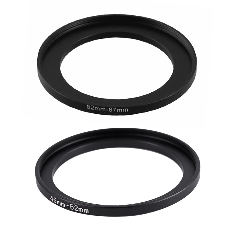 

2 Pcs Camera Replacement Lens Filter Step Up Ring Adapter, 52Mm-67Mm & 46Mm-52Mm