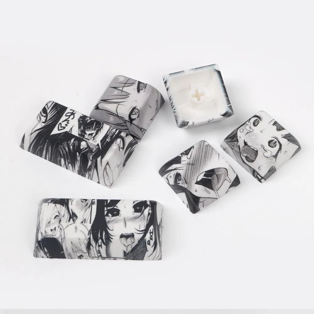 Японские Аниме персонажи дизайн черный белый JDA профиль колпачки для клавиш Cherry Mx
