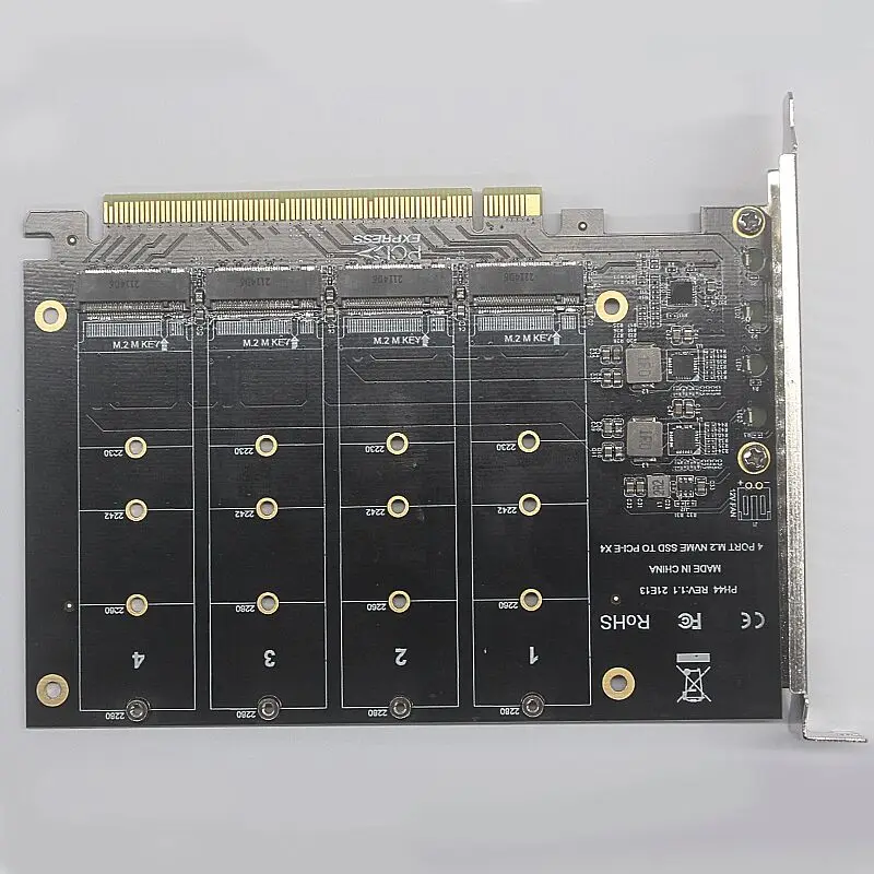 4 in 1 PCIE 16X M.2 Expand Plate Card Solid-State Disk Pcie to NVME 4Port High Speed Four Deck Location | Компьютеры и офис
