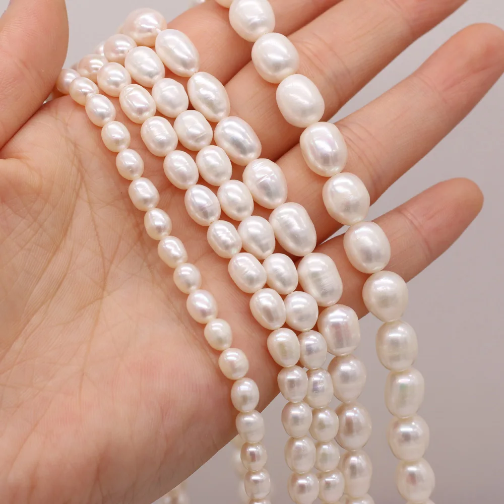 

AA High Quality Natural Freshwater Pearl Rice-Shaped Loose Beads For Jewelry Making DIY Bracelet Earring Necklace Accessory