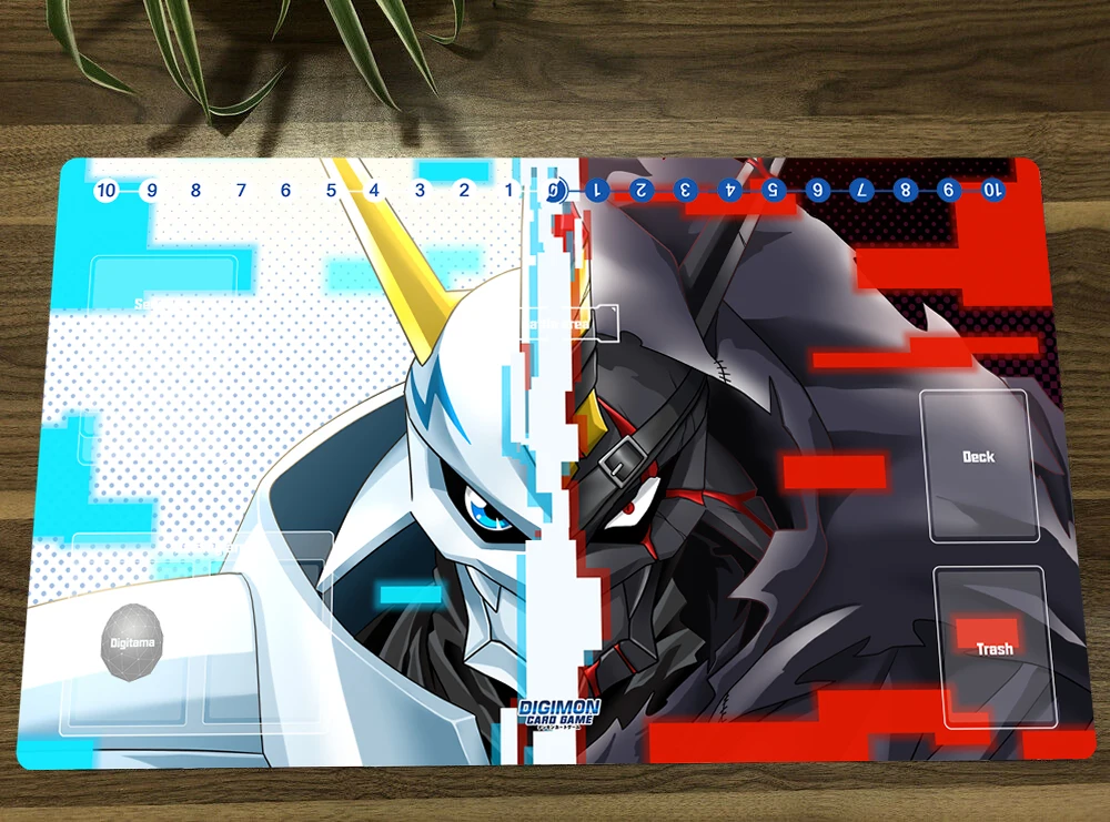 

Digimon Duel Playmat Omegamon Trading Card Game Mat DTCG CCG Mat Mouse Pad Desk Gaming Play Mat Table Mat 60x35cm Free Bag