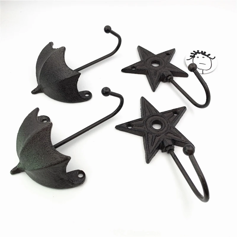 Винтажный ржавый железный Зонт LCH звезда Эйфелева башня тканевый крючок для