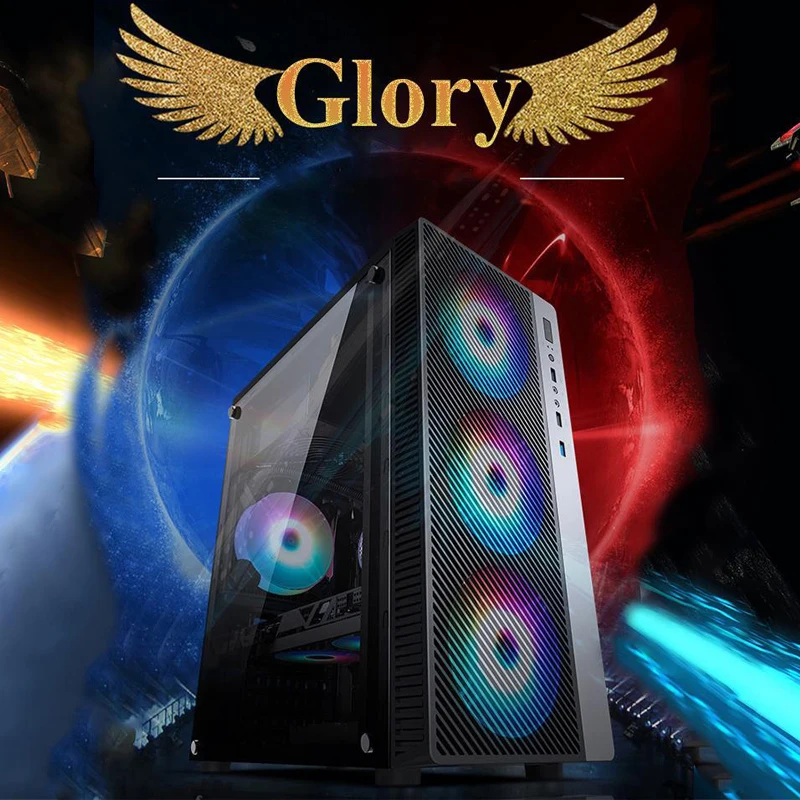 Чехол для компьютера с изображением RGB ATX center tower четыре лампочки диаметром 120 мм