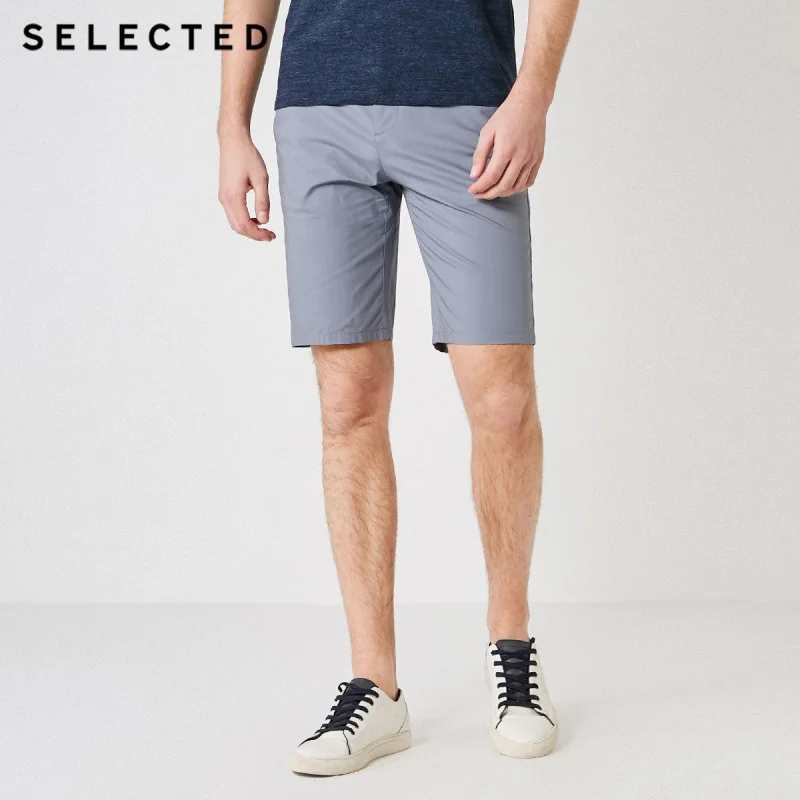 Мужские прямые однотонные повседневные шорты до колена размер S | 4192SH543 Мужская