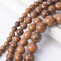 round 6mm 8mm 10mm 12mm natural brown stone rock loose beads lot for jewelry making diy crafts findings