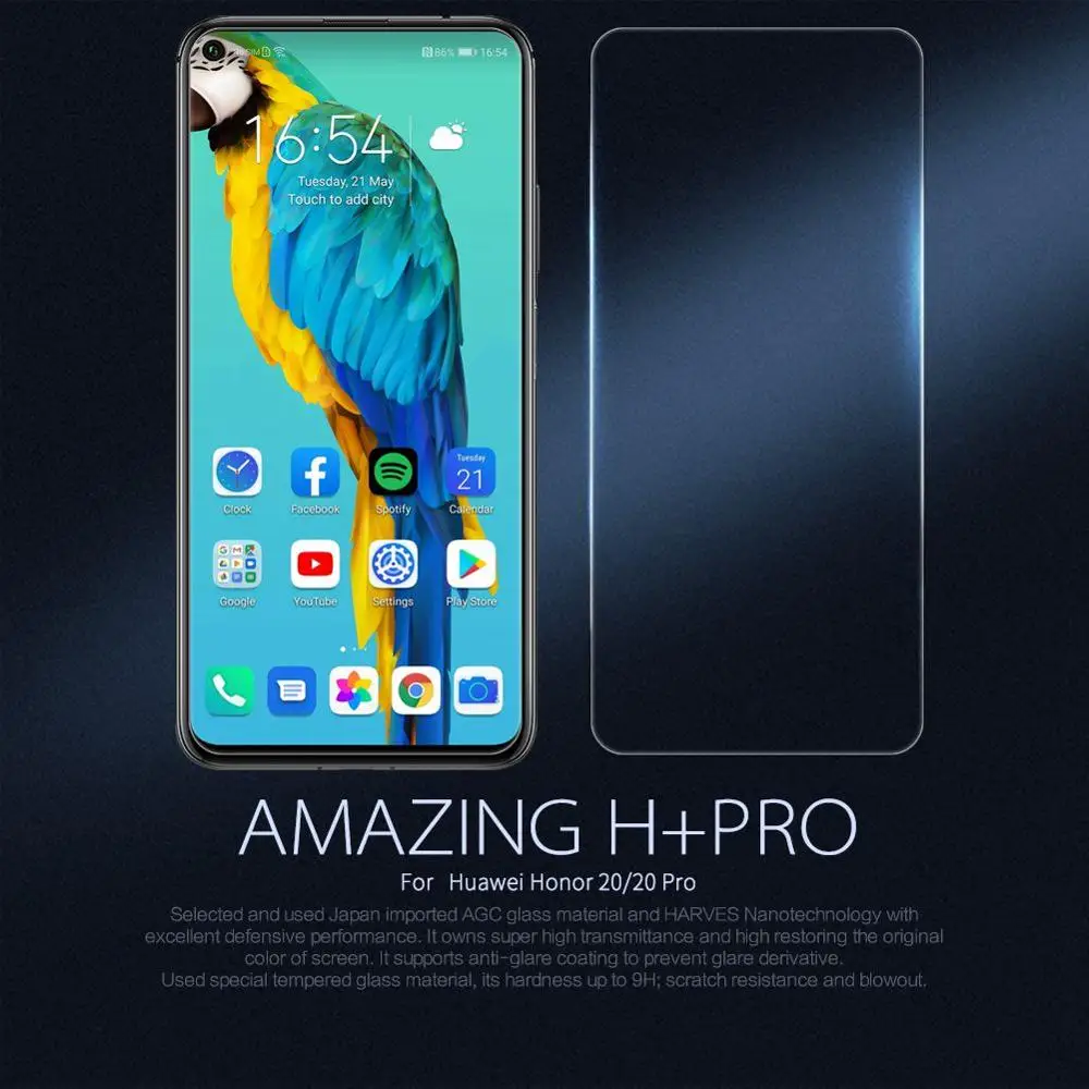 Супер тонкий 0 2 мм стеклянный протектор экрана для Honor 20 / Pro оригинальное
