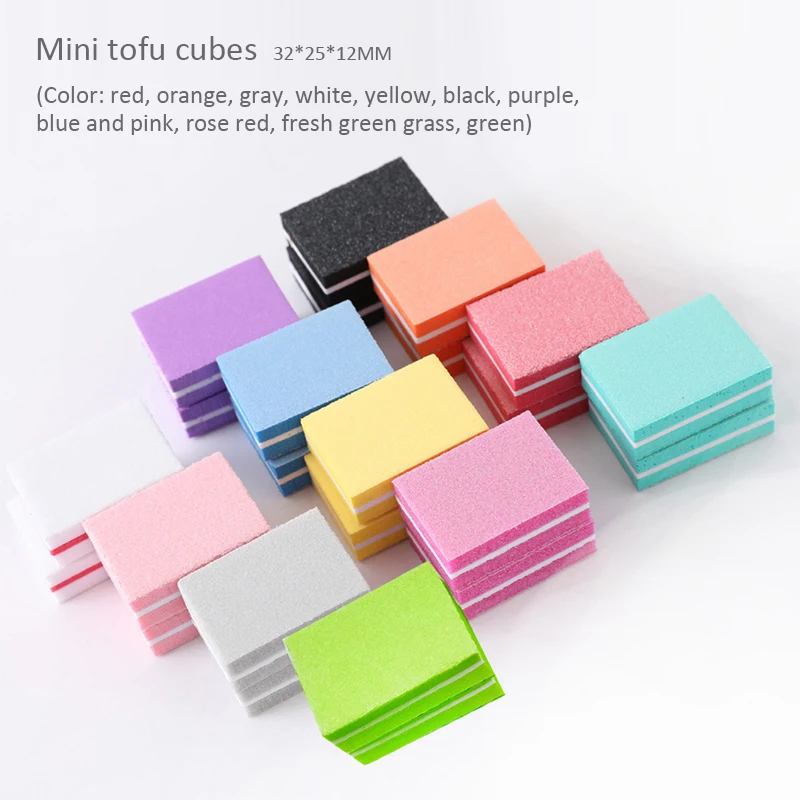 25/50 шт. двусторонних мини-пилок для ногтей цветная губка профессиональный буфер